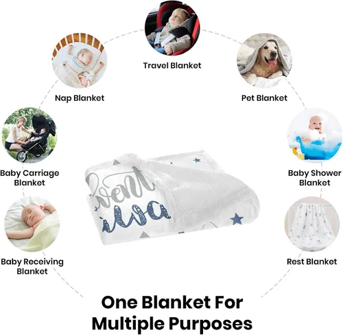 Vista 6 de Manta de bebé personalizada con nombre, manta de bebé personalizada para niños y niñas, manta personalizada de regalo para bebé niño recién nacido