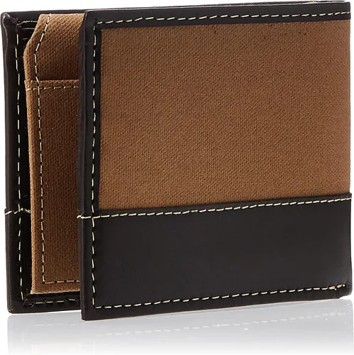 Vista 9 de Timberland Cartera de lona de cuero Baseline para hombre con bolsillo abatible adjunto