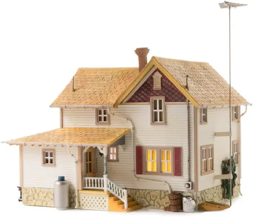 Vista 3 de Woodland Scenics Landmark Structures Construido & Ready Corner Porch House, HO Scale