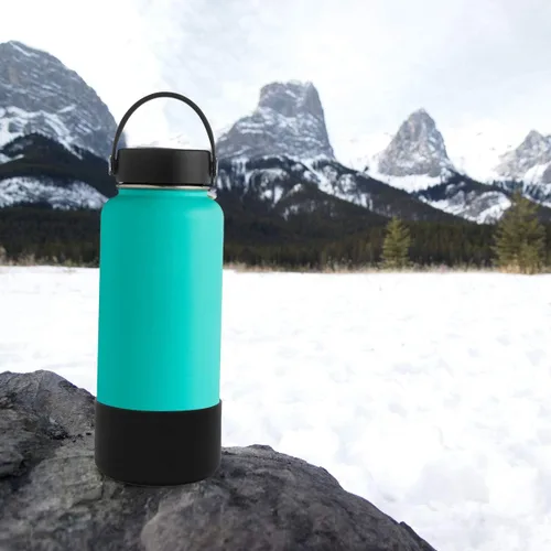 Vista 6 de Funda protectora de silicona para botellas de agua Hydroflask de 12 a 40 onzas, cubierta antideslizante para la parte inferior de la botella Stanley