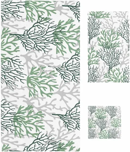 Vista 9 de Seven Roses Juego de toallas de baño costeras, toallas de baño suaves y absorbentes, toallas de baño náuticas con estrellas de mar para baño Kicthen