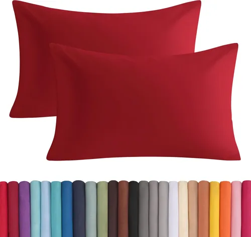 Vista 14 de BEDSUM Juego de 2 fundas de almohada de microfibra estándar suaves, resistentes a las arrugas y de fácil cuidado con cierre de sobre para niños, 20