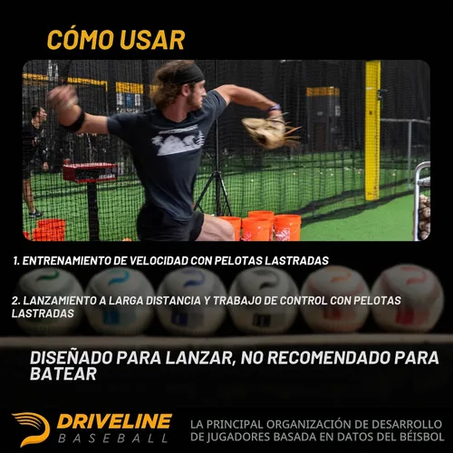 Vista 4 de Pelotas de béisbol con peso de cuero Driveline