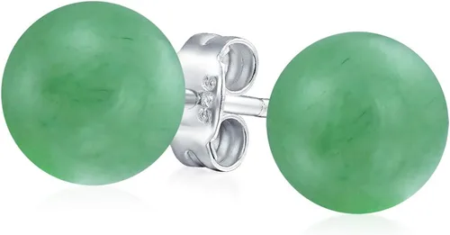 Vista 18 de Aretes grandes de plata de ley 925 con piedras preciosas naturales de 0.394 pulgadas para mujeres y adolescentes, variedad de piedras de nacimiento
