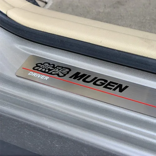 Vista 7 de W-POWER JDM Mugen - Protector de paso para umbral de puerta, protector de peldaños de acero inoxidable compatible con Honda Civic 2006-2011