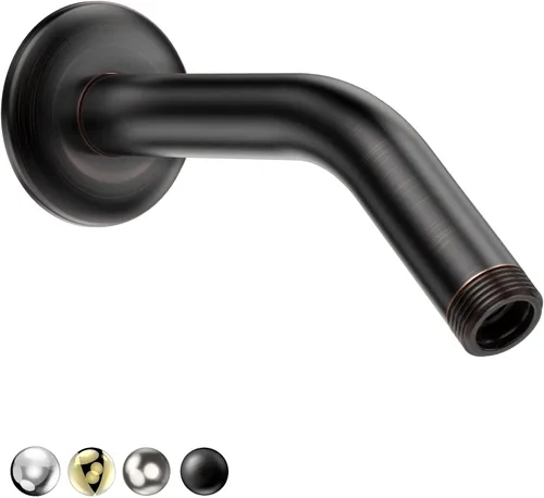 Vista 9 de HOPOPRO Brazo de ducha de 6 pulgadas con brida, brazo de cabezal de ducha angular de repuesto para montaje en pared para cabezal de ducha de mano