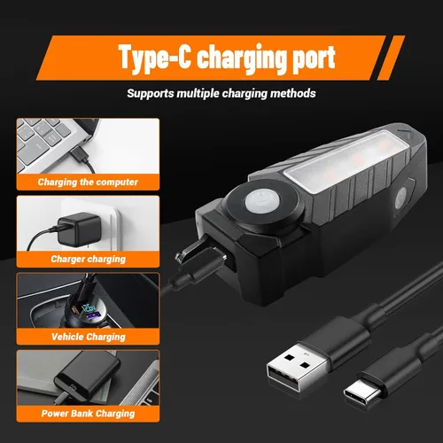 Vista 5 de Señales de giro para bicicleta con proyector, 5 modos de luz trasera de bicicleta recargable por USB, control remoto, impermeable, dividida, ebike