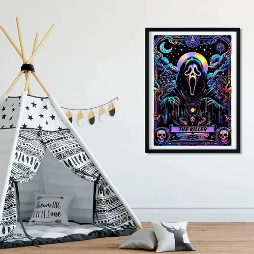 Vista 6 de Kits de arte de diamantes de Halloween SOTYIOO para adultos. Kit de pintura de diamantes de Halloween para adultos, taladro completo, gemas