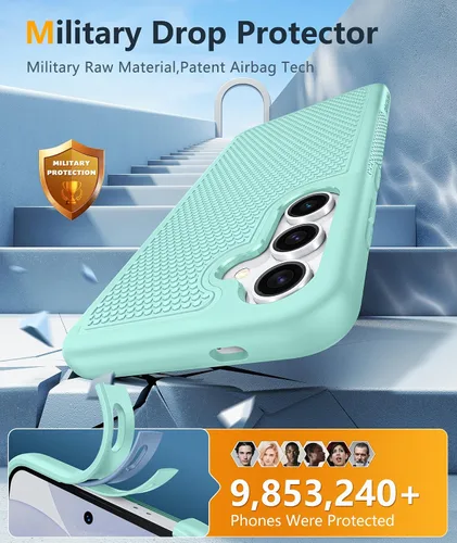 Vista 952 de FNTCASE Funda para iPhone 17 Pro: Fundas delgadas translúcidas de color azul claro compatibles con MagSafe, protección completa de la cámara