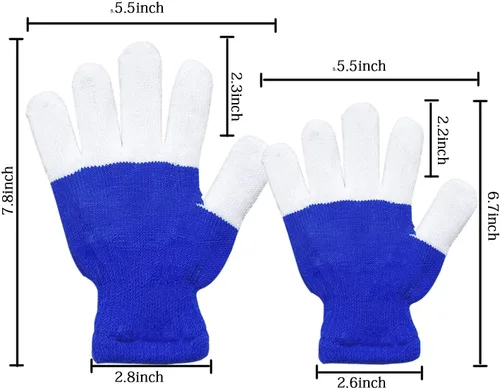 Vista 6 de WEICHUANGXIN - Guantes LED, luces en los dedos, 6 modos intermitentes, LED cálidos guantes, M