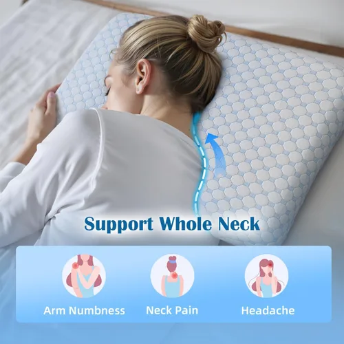 Vista 3 de USlixury: almohadas para dormir de lado para adultos, almohada curvada ajustable de 4 capas Crescent Pillow for Side Sleeper with Superior