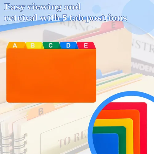 Vista 3 de Lewtemi 50 separadores de tarjetas de índice de 3 x 5 pulgadas, separadores de tarjetas de índice con tarjetas guía con 2 calcomanías de números