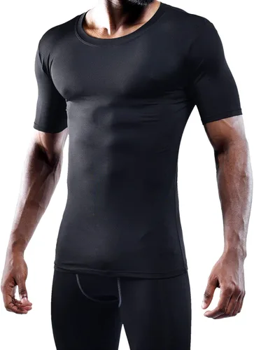 Vista 2 de NELEUS Paquete de 3 camisetas de entrenamiento de capa base de compresión atlética para hombre
