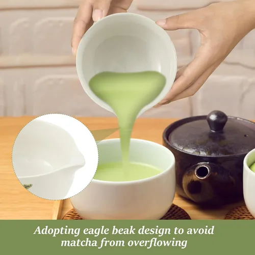 Vista 5 de Juego de batidor de matcha con cuenco matcha, batidor de bambú, tamiz, soporte para batidores, cuchara, kit de inicio de 5 piezas, kit de té