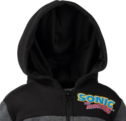 Vista 2 de SEGA Sonic the Hedgehog - Sudadera con capucha de forro polar con media cremallera para niños pequeños a grandes