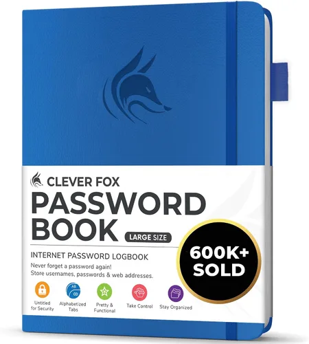 Vista 10 de Clever Fox Libro de contraseñas con pestañas alfabéticas, 4"x5.5" Keeper