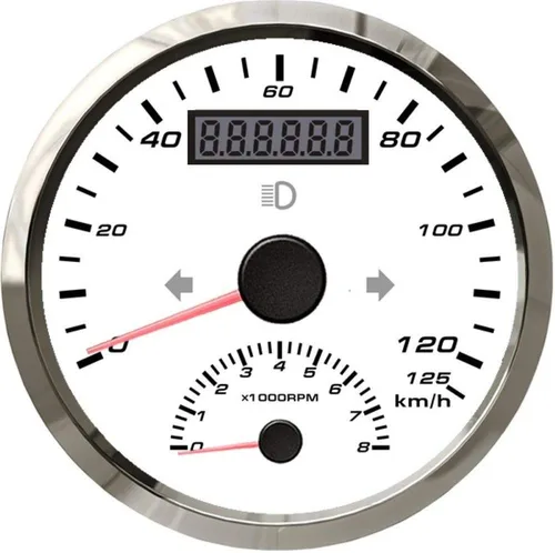 Vista 6 de ELING Velocímetro GPS de 3.346 in con tacómetro 60KM/H 4000RPM para automóvil, motocicleta, ATV, UTV, kilometraje reiniciable con retroiluminación