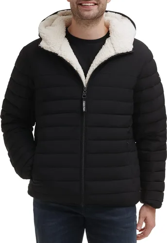 Vista 2 de Calvin Klein Men's Hooded Down Jacket Quilted Coat Sherpa Lined