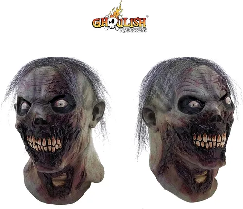 Vista 7 de Ghoulish Productions - Máscara Furious Walker Furious Walker. Máscara de látex zombie furioso, máscara de látex zombi enojado, máscara de látex