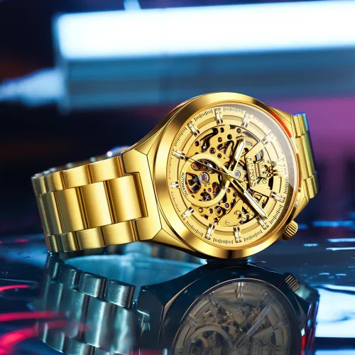 Vista 2 de OLEVS Relojes mecánicos automáticos para hombre de cuerda automática impermeables de acero inoxidable, relojes de pulsera de lujo costosos
