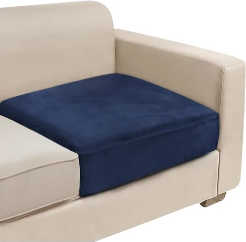Vista 33 de NAISI Fundas de cojín de sofá de terciopelo elásticas de 1 pieza, fundas de asiento de sofá o respaldo, fundas suaves individuales para sofá Beige