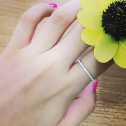 Vista 2 de DesirePath - Anillo de compromiso de plata de ley S925 para mujer