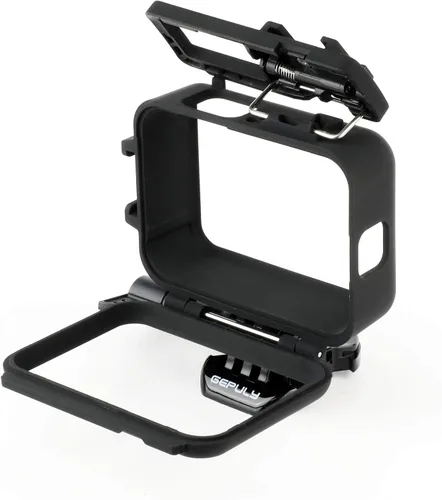 Vista 3 de GEPULY Carcasa protectora de montaje en marco para GoPro Hero 9 10 11 12 13 negro, ranura doble incorporada para zapata fría, funda para jaula