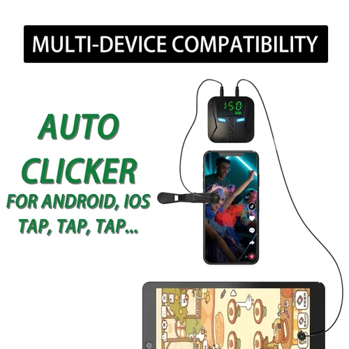 Vista 5 de Automatic Clicker for iPhone iPad, Phone Screen Device Speed Clicker for Android IOS, Simulated Finger Continuous Clicking, Adjustable Auto Physical