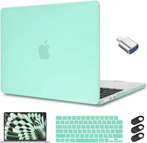 Vista 18 de CISSOOK Funda rosa bebé para MacBook Air de 15 pulgadas lanzamiento 2023 2024 2025, cubierta rígida de plástico rosa tiza con cubierta de teclado