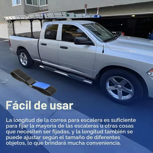 Vista 7 de Correas de amarre para escalera, correa de escalera reutilizable, correa de almacenamiento ajustable multiusos con gancho y bucle de nailon, correas