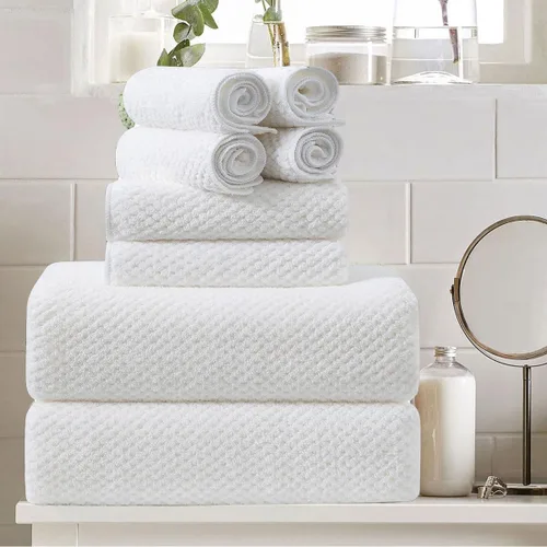 Vista 19 de Juego de 8 toallas de baño grandes negras para la familia, 2 toallas de baño de gran tamaño, 2 toallas de mano, 4 toallas pequeñas, 600GSM, suaves
