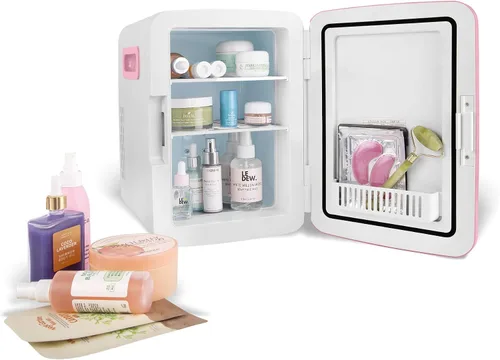Vista 4 de Cooluli minirefrigerador de 10 L para habitación, auto, escritorio de oficina y dormitorio universitario; enfriador y calentador portátil de 12 V