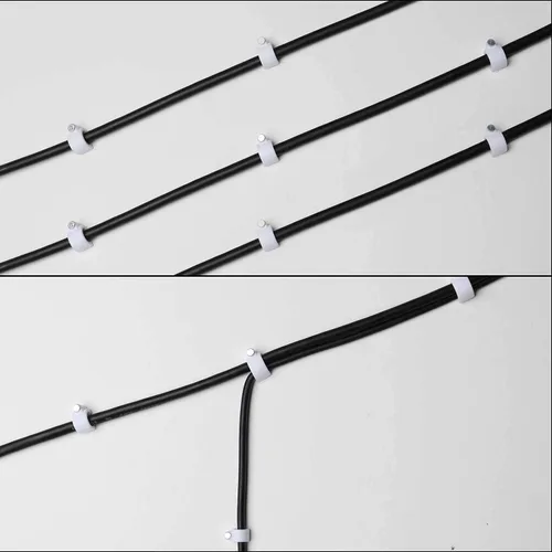 Vista 8 de Clips de cable de 0.394 pulgadas para cable de 0.394 in, 100 clips de alambre para altavoces, abrazaderas coaxiales, clavijas de cable Ethernet