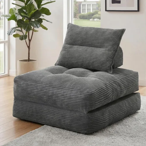 Vista 16 de MONVANE Sofá cama plegable, silla convertible 3 en 1, futón plegable con almohada, sofá individual para espacios pequeños, sala de estar, habitación