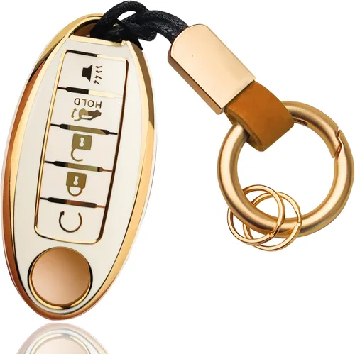 Vista 13 de OLLEN Funda para llavero de TPU de 4 botones con anillo sin tornillos, apta para Nissan Altima Sentra Maxima Murano Rogue Armada Pathfinder, funda