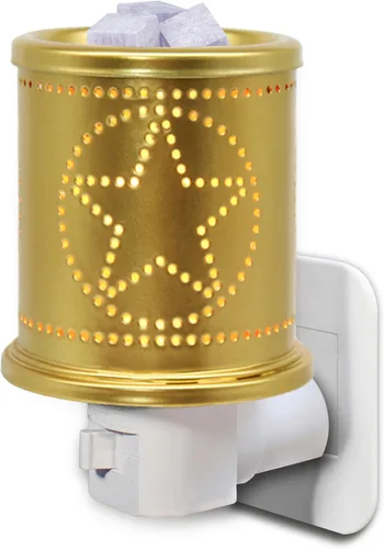 Vista 12 de CVHOMEDECO. Calentador eléctrico de cera para pared, calentador de tarta de metal doble perforado, calentador de velas decorativo para velas