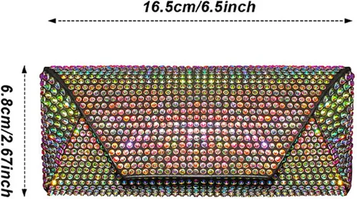 Vista 3 de Bling Eyeglass Case for Women, PU Leather Hard Shell Glasses Case with Rhinestones, Sparkly Sunglasses Case Gift
