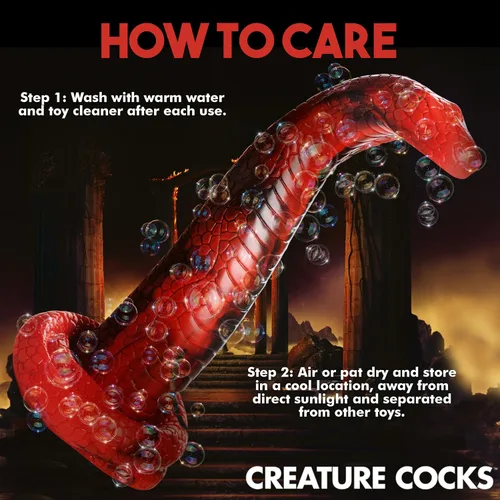 Vista 10 de CREATURE COCKS King Cobra - Consolador de silicona para hombres, mujeres y parejas. Firme y flexible, base de succión fuerte, consolador