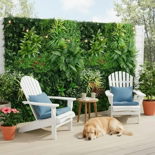 Vista 6 de Paneles de pared de plantas artificiales, paneles de boj verde de 40 x 40 pulgadas con protección UV, valla de privacidad de hiedra de hierba