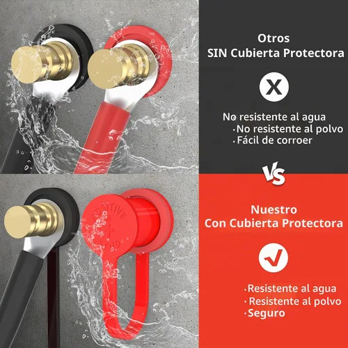 Vista 5 de Joinfworld Terminales de batería remotos con espárrago de 3/8" Poste de salto de batería con cubierta, Kit de poste de carga de batería de 250A