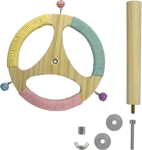 Vista 6 de Soporte giratorio para pájaros, juguete de loro para pájaros, accesorios de jaula