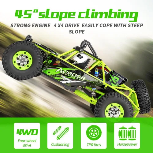 Vista 2 de WLtoys Coches RC escala 1/12 2.4G 4WD de alta velocidad eléctrico todo terreno todoterreno Rock Crawler escalada Buggy RTR para niños y adultos