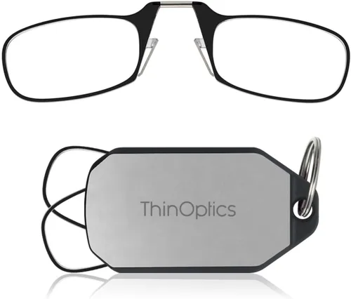 Vista 15 de Always With You by ThinOptics Classic Keychain Reading Glasses Funda negra/marcos negros