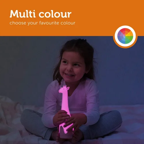 Vista 5 de Zazu Kids Luz nocturna antorcha linterna jirafa juguete - Niños LED inalámbrico rosa lámpara, luz de noche, múltiples opciones de color, apagado