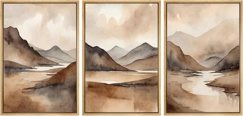 Vista 63 de SIGNWIN Lienzo enmarcado para pared, juego de arte dramático de cielo tormentoso, ilustraciones de paisaje nuboso Moody, arte moderno decorativo