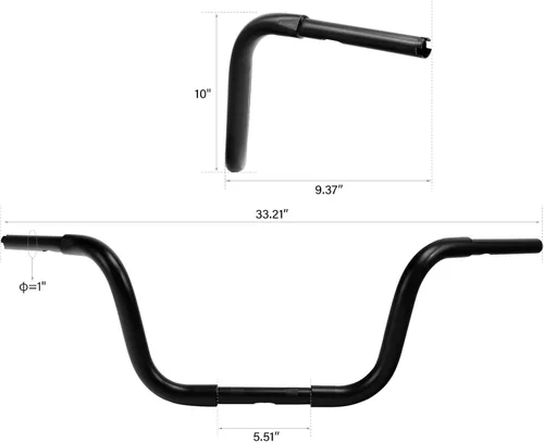Vista 3 de Green-L Manillar de motocicleta Ape Hanger de 1 1/4 pulgadas apto para Harley Sportster XL1200 XL883 choppers personalizados FLST FXST