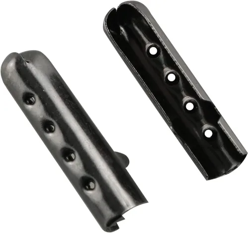 Vista 3 de 100 piezas de 0.906 x 0.177 in de metal en U correa de cola de clip de clip de metal negro para reparación de cordones de zapatos punta para reparar