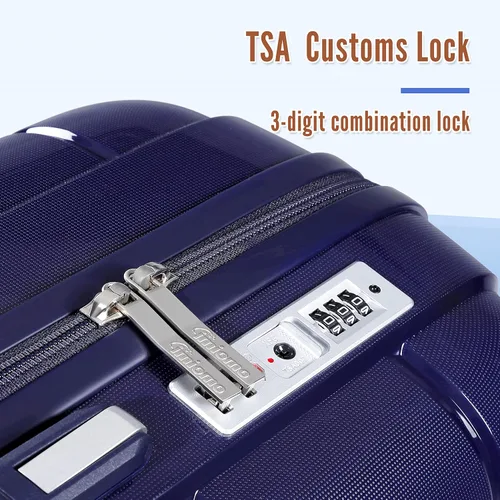 Vista 7 de Joyway maleta de equipaje, Azul, Equipaje Spinner Ruedas Hardside Equipaje 8pcs Set Ligero Pp Durable Equipaje Con Tsa Lock..