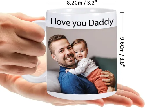 Vista 5 de Taza de café personalizada, taza de café personalizada, regalo de foto personalizada, tazas personalizadas con foto y texto, regalo de cumpleaños
