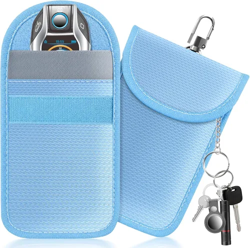 Vista 12 de lanpard Bolsa Faraday para Llaves de Coche, Bolsa Faraday, Soporte de Bloqueo de Señal RFID para Coche, Protector de Llavero, Jaula de Llavero Negro